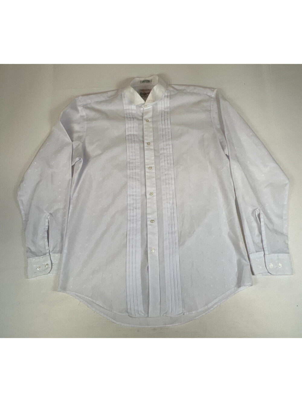 Vintage Forzano Men Size 16.5 / 42 White Tuxedo Dress Shirt Pleated Front